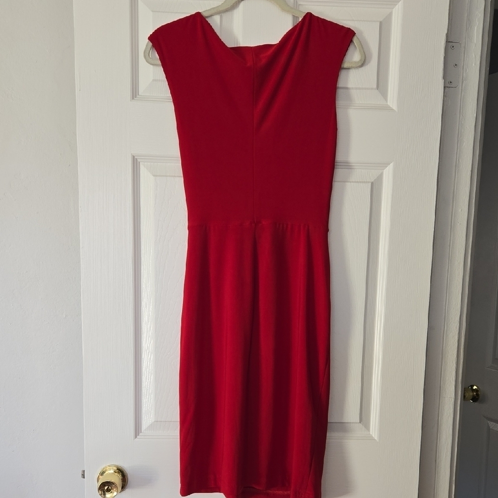 Lauren‎ Ralph Lauren Red Midi Elegent Dress Size 4 - Picture 4 of 4